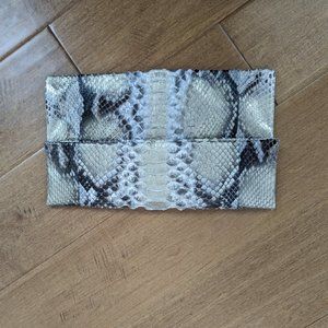 Urban Story Python Leather Classic Foldover Clutch Bag